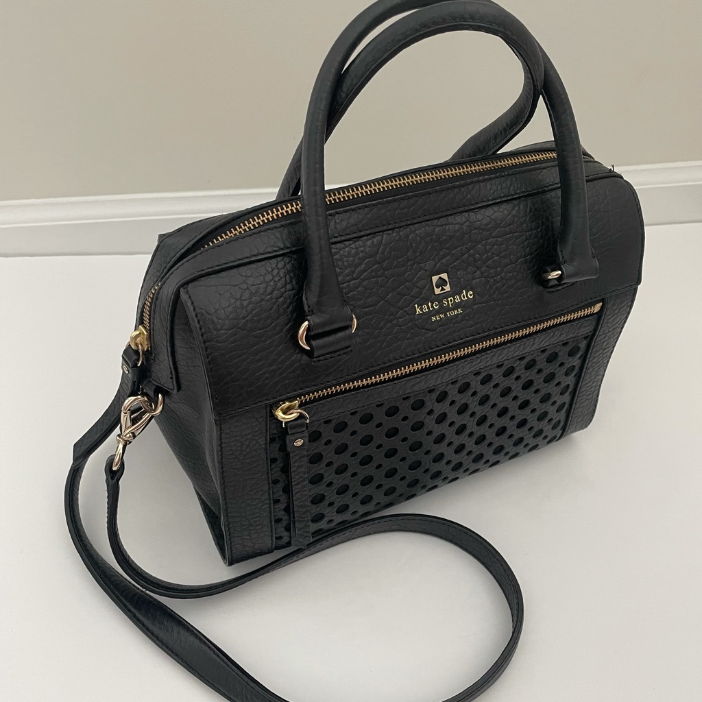 Kate Spade Black Pebbled Leather Hand Bag
